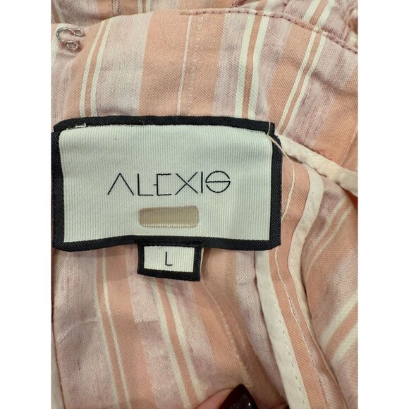 Alexis Brandy Dress Pink Striped Cotton -  Size L - Picture 5 of 8